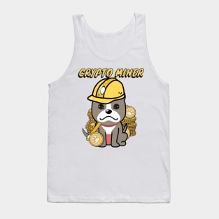 Cute grey dog is a crypto miner Tank Top